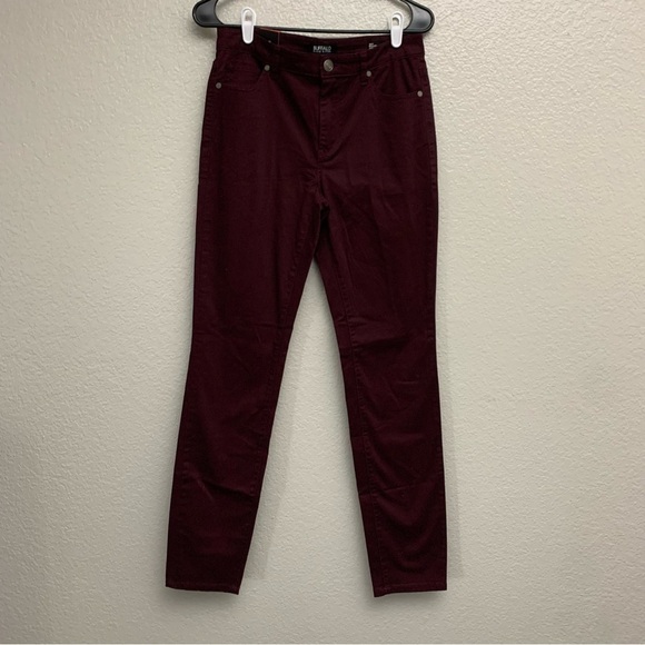 Buffalo David Bitton Women’s Hope Burgundy Mid‎ Rise  Skinny Jeans 8 / 29 NWT - Picture 2 of 6